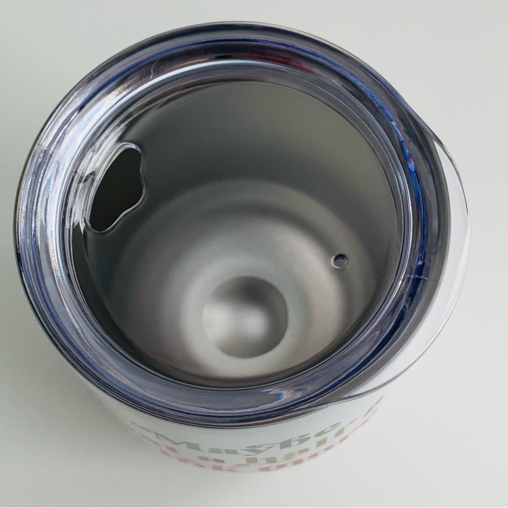 Wine Tumbler with Lid “Maybe Just A Half A Drink More” 12oz White NWT - Picture 8 of 11